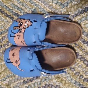 Kids Birkenstocks hand-painted with dachshund